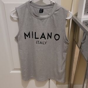 Shein Gray Sleeveless Milano Sleeveless Tee. Size Small. BN.